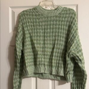 Boden Sage Marled Ribbed Crewneck Sweater